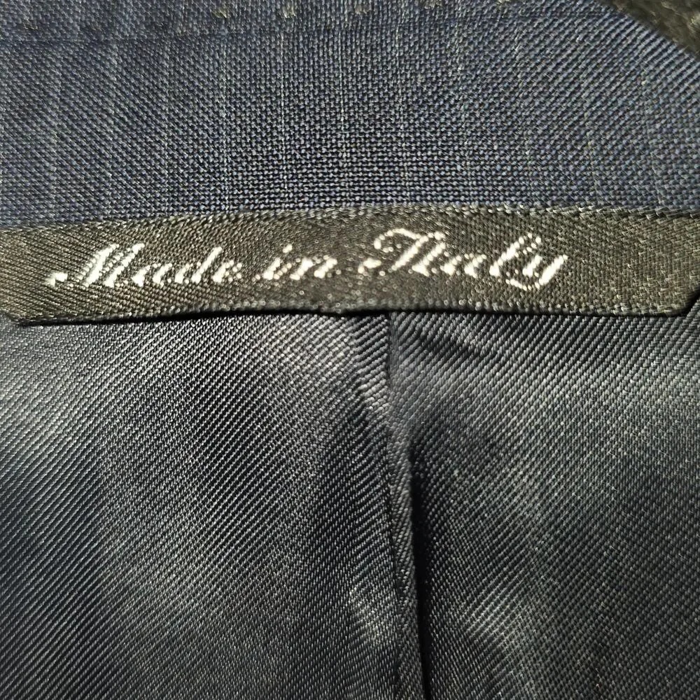 Canali Proposta 46R Mens Blue Wool Suit Jacket Blazer Made in Italy